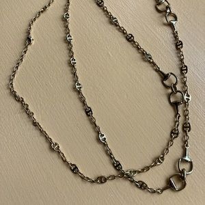 DONATED Goldtone stirrup-design long chain necklace